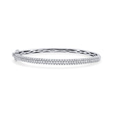 White Gold Pave Three Band Bangle - Dracakis Jewellers